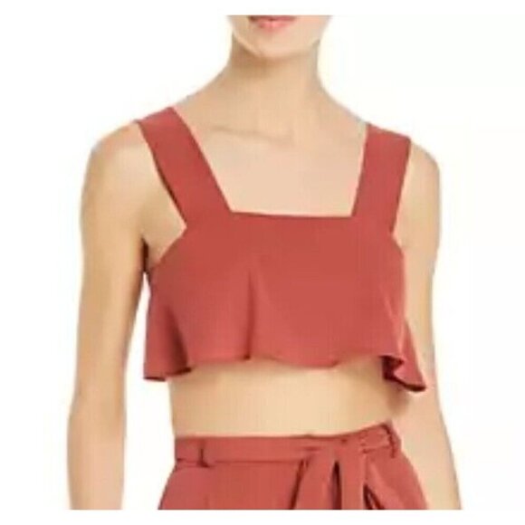 New Ellejay Nina Swim Suit Cropped Top Cover Up Womens L Cinnamon Crop - Picture 1 of 6